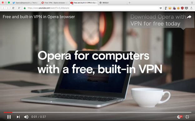 Opera 40:いくつかの動画サイトでフルスクリーン動画がタブ内フルスクリーンになる…不具合? - 2(YouTube)