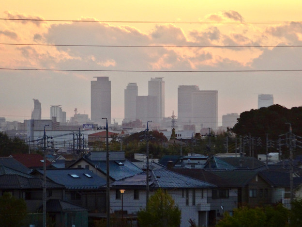 吉根橋から見た、夕暮れ時の名駅ビル群 - 3