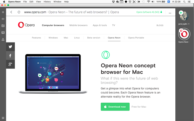 Operaの新しいコンセプトブラウザ「Opera Neon」がリリース! - 2