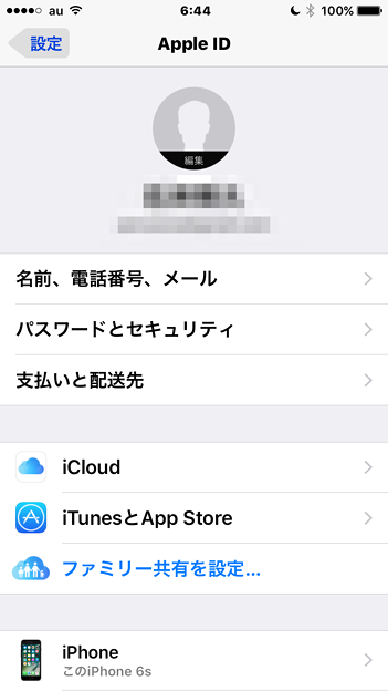 iOS 10.3：設定アプリのトップに「Apple ID」関連の項目 - 2
