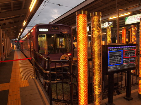 嵐電モボ611形 嵐電本線嵐山駅01