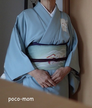 塩瀬の帯に正絹の付け下げ P1081939