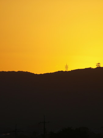 高梁川秋の夕景