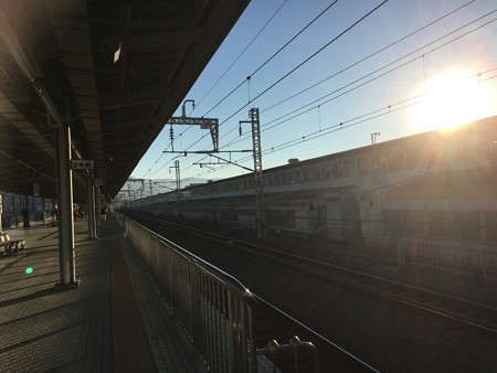 三島駅新幹線ホーム!出発します!