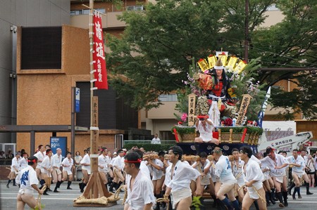 博多祇園山笠 2016年 追い山ならし 舁き山 東流 若武者応破波濤 (5)