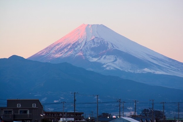 Photos: 1月25日伊豆の国市からの夕方富士山～綺麗な紅富士でしたね(^ ^)