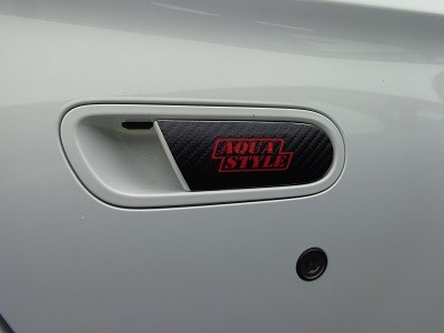 Ｓ６６０　ドアノブカーボンシート　ＡＱＵＡ　ＳＴＹＬＥロゴ