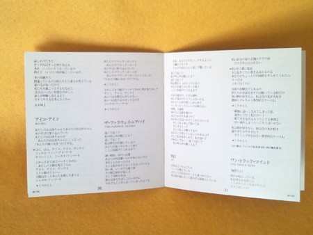 トゥルー・カラーズ シンディ・ローパー CD 歌詞カード 日本語歌詞部分