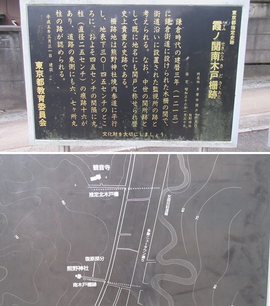 関戸古戦場（多摩市）熊野神社・霞ノ関南木戸柵