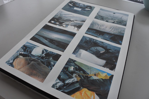 オイル交換作業の写真をプリントしてくれた オイル交換作業の写真をプリントしてくれた