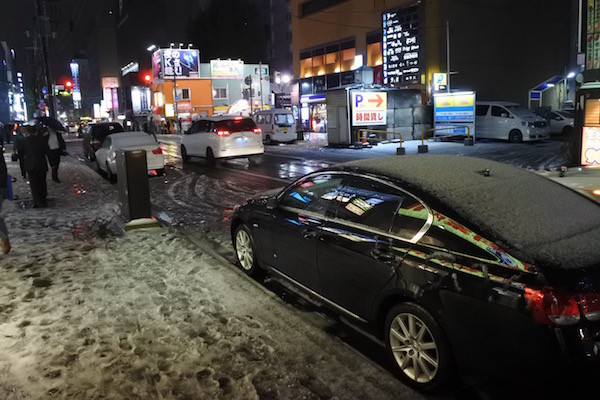 雪化粧の札幌市内