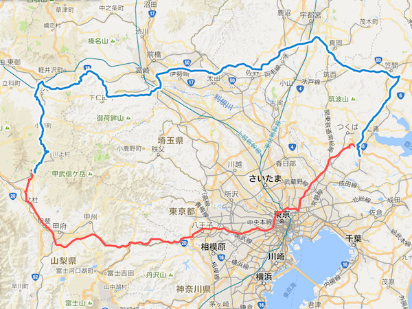 往路は距離を優先して都心経由、復路は渋滞を避けて北周り
