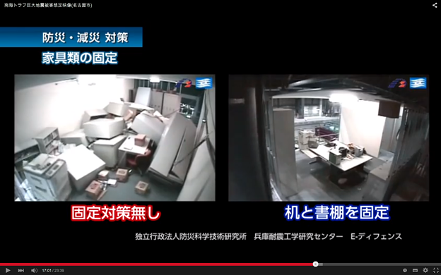 名古屋市が「南海トラフ巨大地震」の被害想定のイメージ映像を公開 - 12：家具類の固定の有無による被災時の違い